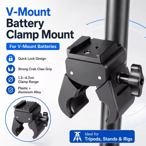 Adjustable Jaw V Mount Battery Clamp with Large Clamp Aluminum V Mount Battery Holder Upgrades for T