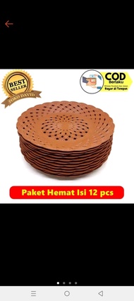 TERLARIS !!! Piring rotan plastik 1lusin/Piring plastik karakter/piring serbaguna