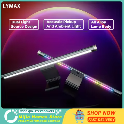 LYMAX Colorful Screen Hanging Lamp G1 with Musical Rhythm High Color Reproduction Eyes Protection PC