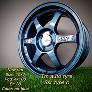 SSR-Type-c New rim 15x7 4x100 ET38 Mt Blue TM Auto Tyre Service Johor Baru