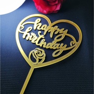 happy birthday acyclic cake topper