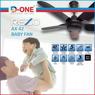 Rezo Ceiling Fan  - AX42 Baby Fan 42" 5 Metal Blades DC Motor & 5 Speeds Ceiling Fan