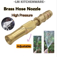 BRASS HOSE NOZZLE HIGH PRESSURE ADJUSTABLE TWIST HOST GARDEN HOSE WATER JET SPRAYER / WATER NOZZLE G