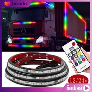 ไฟเส้น Led ลำแสงไฟวิ่ง 12V/24V สำหรับตกแต่งรถตู้รถบรรทุกหลอดไฟเพิ่มบรรยากาศหลากสียืดหยุ่นได้แต่งรถ