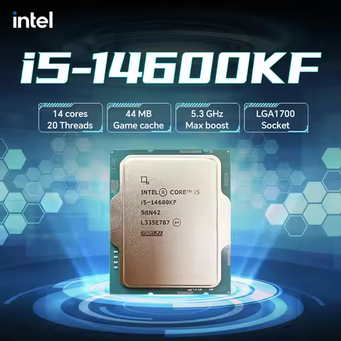 Intel Core i5 14600KF 14-Core 20-Thread(6-P-core 8-E-core) 3.5 GHz LGA 1700 125W without fan