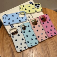 Black Paw Prints Phone Case for IPhone 16 15 14 13 12 11 Pro Max X XR XS Max Bear Cute Cartoon Cover