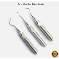 3 Pcs Dental Root Elevators HEIDBRINK Oral Surgery Luxating Root PICKER Elevator