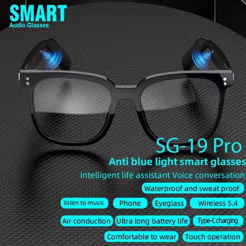 SG19 Pro Smart Glasses Smart Sunglasses Bluetooth 5.4 Headset With 2 Magnetic Clip On Sunglasses Pol