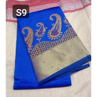 [Ready Stock] Stone Work Saree / Designer Soft Silk Cotton / Shiny Silk Cotton Saree / India importe