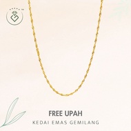 [Kedai Emas Gemilang] 4001132 Gold Necklace (41Cm) (2.02G) [916 Gold]