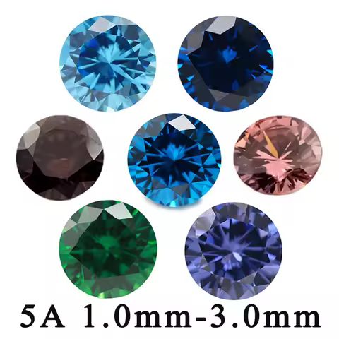 JIANGYUANGEMS Cubic Zirconia JIANGYUANGEMS Zircon 1.0mm~3.0mm 5A Round Cut CZ Stones Loose Cubic Zir