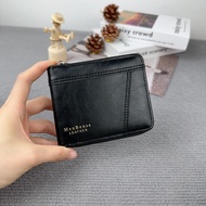 New Fashionable Business Men's Short Wallet with Large Capacity andMulti Card Position Hinge Men's Zipper Wallet