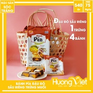 Bánh pía đậu đỏ sầu riêng 1 trứng Tân Huê Viên 540gr bánh pía nhân đậu đỏ sầu riêng Sóc Trăng