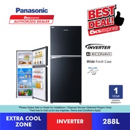 Panasonic Inverter 2-Door Top Freezer Fridge (288L) NR-TV301BPKM Energy Saving Refrigerator