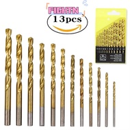 FIGHTN Twist Drill Bit, High-Speed Steel Boxed HSS Bit, Titanium Plated Straight Handle Drill Bit