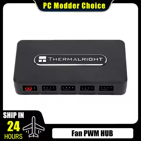 Thermalright Computer Case 10-ports Fan HUB, PWM Fan Speed Control Collector, SATA Power Supply TL-F