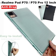 for Realme Pad Tablet P70 Pro 12 Inch Android Tablet ShockProof Case Anti-Drop Clear TPU Silicone Pr