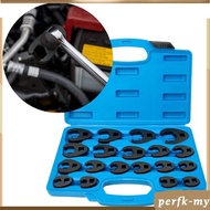 [PerfkMY] 19x 3/8in 1/2in Drive Flare Nut Crowfoot Wrench Set 8mm to 32mm, Crowfoot