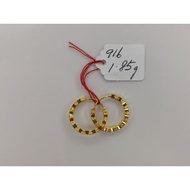 916 Gold Circle Earing/ 916黄金圈型耳环/ Emas 916 Subang Telanga Bulatan