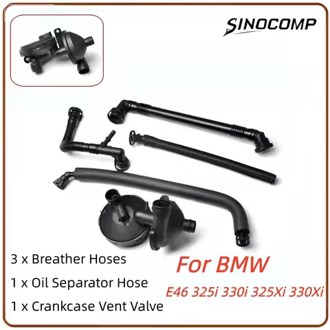 1 Set PCV Crankcase Vent Valve And Breather Hose Kit 11617501566 11617504535 11611432559 For Bmw E46