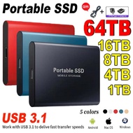 ✣✜☽ lunzhuang01020 USB 3.1 High-speed State Drive 64TB 32TB 16TB 8TB 4TB 2TB 1TB Type-C External Hard Disk Laptops Notebook