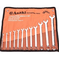 Bộ cờ lê vòng miệng xi bóng 6-22mm Asaki AK-6139 (gồm 12 cây)