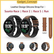 Strap For Suunto Race 2 , Suunto Race , Suunto Race S , Suunto Run Leather + Silicone Design Strap