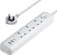 UGREEN Power Extension Cord Power Strip 2M Extension Lead 3 Outlets Extender 1 USB-C and 2 USB-A Por