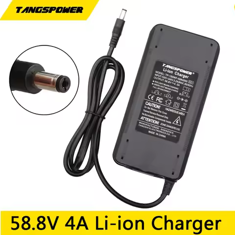 58.8V 4A Lithium Battery Charger For 14S 52V 4A Li-ion Battery Pack Charger DC 5.5*2.1mm Connector W