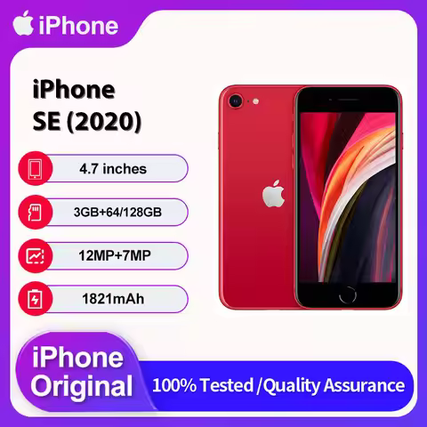 Original Apple iPhone SE (2020) 4G Fingerprint Unlocked Used IOS 13 4.7" 64/128GB ROM 1821mAh Cellph