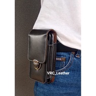 HP Genuine Cow Leather 2 Slot Men's Waist Cell Phone Wallet