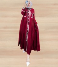 JESSY ACC ZAFIRA MIDI DRESS WD RAYON TWILL LD 110 CM PB 140 CM FULL KANCING Gamis Midi Busui Baju Gamis Wanita Terbaru 2023 Gamis Dress Wanita Simple Gamis Jumbo Gamis Dress Melar Gamis Kondangan Pusat Grosir Pakaian Dewasa Terlaris BEST SELLER