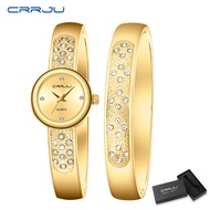 CRRJU Jam Tangan Wanita Anti Air Original Fashion Korea Elegan Cewek Watch Women Cod +Gelang Hadiah