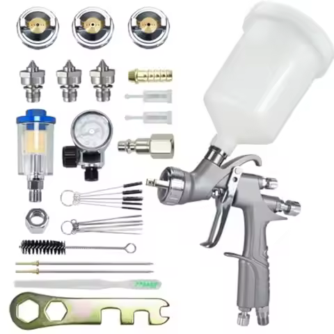 LVLP Air Gravity Spray Gun Sets Professional Spray Guns with 1.3 1.5 1.7mm Nozzles 20oz 600ml Auto P