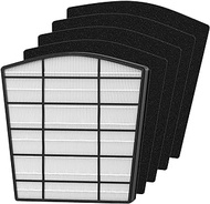 HP800 HEPA Filter Replacement Set Compatible with Hunter HP800 Multi Room Large Console Air Cleaner Purifier, Part Number H-HF800-VP H-PF800, 1 HEPA Filter and 4 Carbon Pre-Filter
