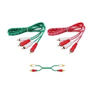 Rca Cable ปลั๊กRCA แจ็คRCA สาย 2RCA to 2RCA สายสัญญาณเสียง สีใส ยาว 1.5เมตร หัวทองเหลืองแท้ เสียงเพราะเหมาะสำหรับการใช้งานด้านเสียงทุกประเภท ( 1 แถม 1 )