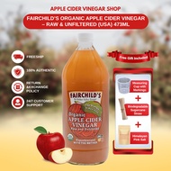 Apple Cider Vinegar Shop | Fairchild's Organic Apple Cider Vinegar (USA) 473/946ml - Pure - Mild tas