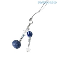 Un* Blueberry Theme Phone Charm Strap Alloy Keychain With Artistic Beadwork Multipurpose Accessory F