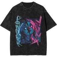 Unisex T Shirt Jayce Caitlyn Viktor Jesus Vi Sevika Arcane Character Washed T-Shirts Harajuku Beach 