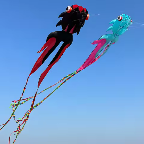 10M 3D Goldfish Soft Kite 3 Air Inlet Inflatable Nylon Large Beach Professional Kites Easy To Fly an