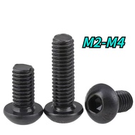 [HNK] Black 304 Stainless Steel Round Head Hexagon Socket Screw Plate Head Screw Round Cup Hexagon Bolt Screw M2/M2.5/M3M4