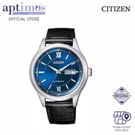 [Aptimos] Citizen Mechanical NY4050-03LB Blue Dial Men Black Leather Strap Watch