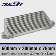TANSKY Aluminum Turbo Intercooler Inter Cooler 600 X 300 X 76 MM Front Mount 600*300*76 OD:76mm/63mm