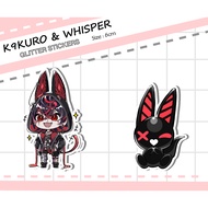 Vtuber K9KURO Kurenai & Whisper Glitter Stickers