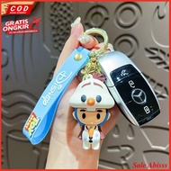 GANTUNGAN Disney Pop Town Keychain Disney Keychain Toy Sotry Monster inc Frozen Bag Keychain
