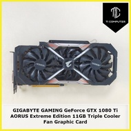 GIGABYTE GAMING GeForce GTX 1080 Ti AORUS Extreme Edition 11GB Triple Cooler Fan Used Graphic Card