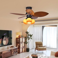 Yifei Medieval Fan Lamp Creative Unique Plantain Leaf Living Room Fan Lamp Retro Hall Dining Room Fa