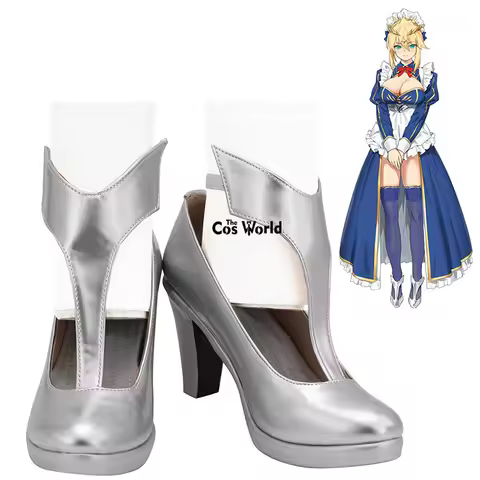 FGO Fate Maid Arturia Pendragon Lancer Games Anime Customize Cosplay High Heels Shoes