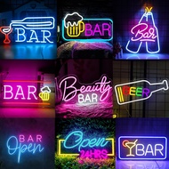 Ineonlife Wine Glass Neon Sign LED Light Party Club Restaurant Shop Bar Bedroom Home LampUSB Powered Atmosphere Wall Decor Gift