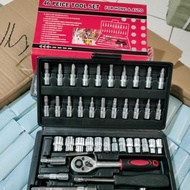 46 pcs Socket Wrench Screwdriver Shock Tool Kit Set 46in1 Socket Wrench Set 46pcs
